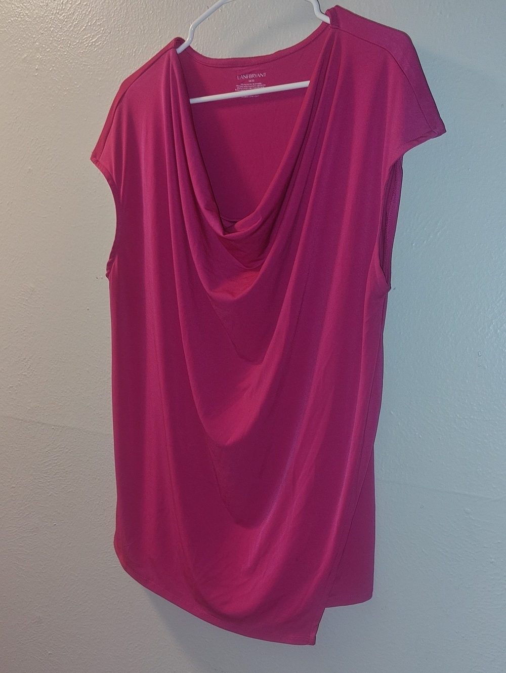 Lane Bryant Fuchsia Cowl Neck Cap Sleeve Blouse 18/20